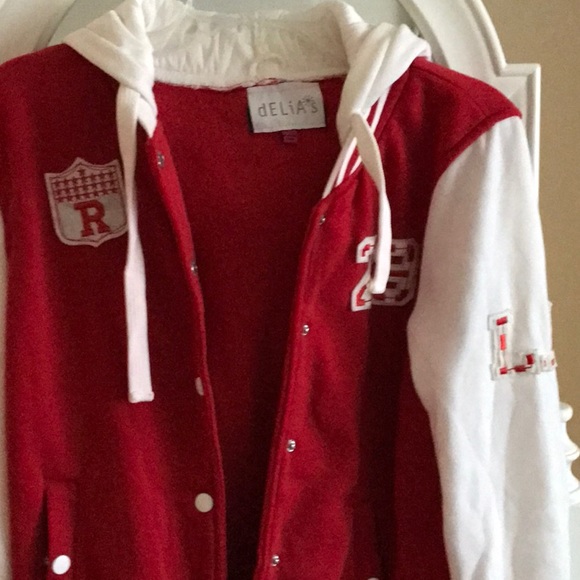 Delias hooded varsity letterman sweatshirt - Picture 2 of 3